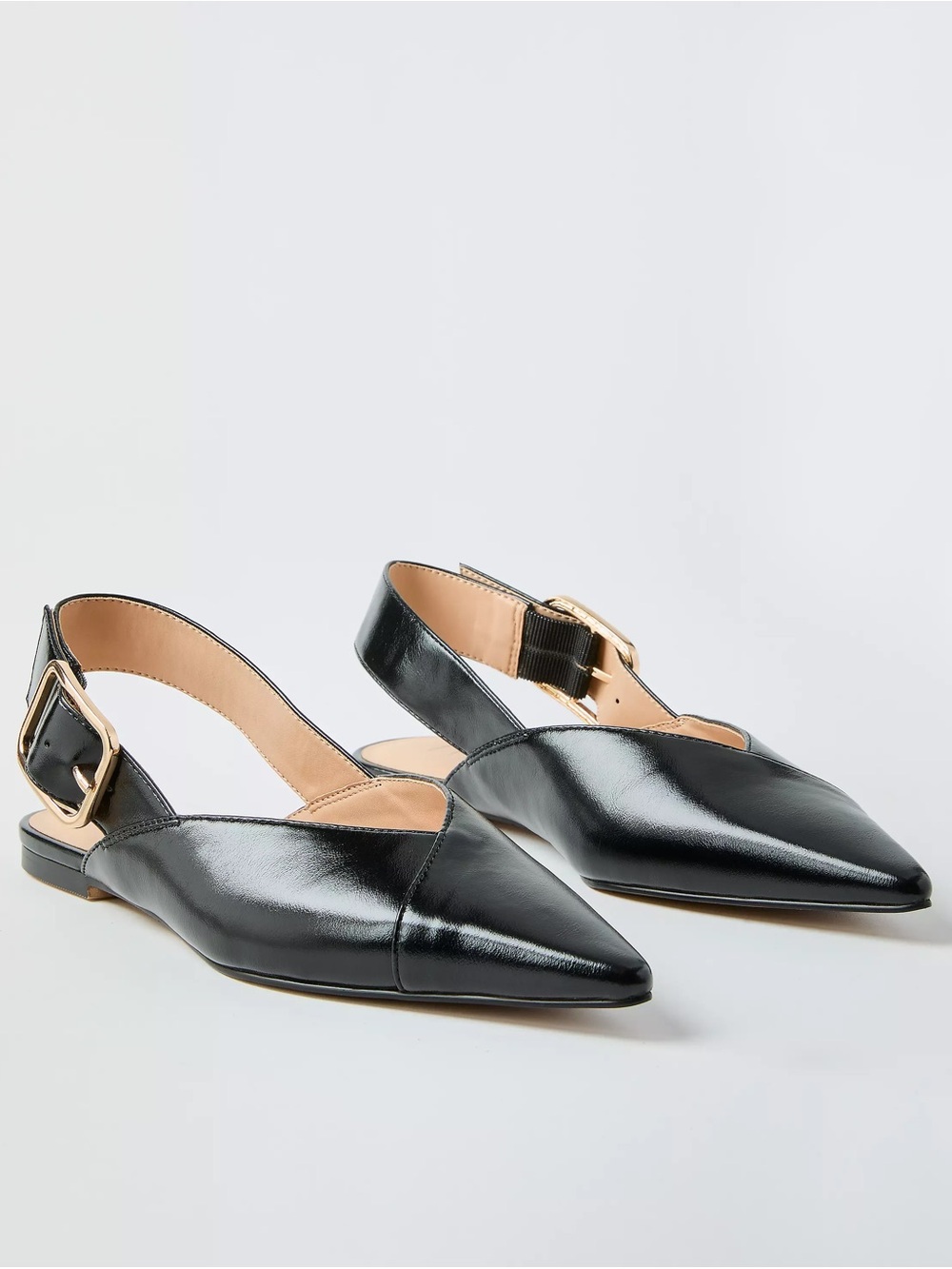 Loft Women’s Pointed Slingback Flats in Black